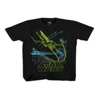 Star Wars Boys X-Wing Fighter Grafikus Póló, Méretek 4-18