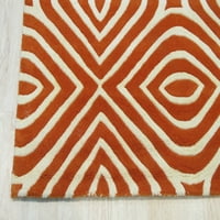 Kézzel csomózott gyapjú narancssárga Átmeneti Geometriai Marla szőnyeg