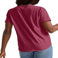 Hanes Originals Női póló ívelt szegéllyel, pamut Relaxed-fit póló