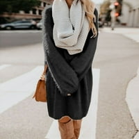 onhuon női téli pulóver kötött garbó meleg hosszú ujjú zseb mini pulóver ruha