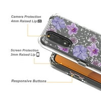 Préselt Szárított Virág Design Telefon Tok Samsung Galaxy A Lila