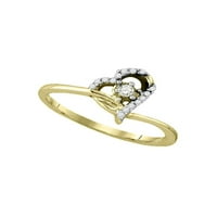 Ékszerek 10K sárga arany kerek gyémánt női szív ígéret menyasszonyi eljegyzési gyűrű Cttw
