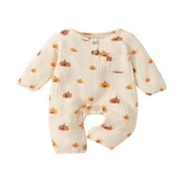 Youweixiong csecsemő baba Halloween Jumpsuit tök Romper Body egyrészes pizsama Hosszú ujjú Romper gombokkal