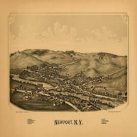 Antik Térkép Newport New York Herkimer Megyei Poszter Nyomtatás