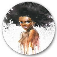 Designart 'Afro American Woman portréja vii' Modern körfém fali művészet - 23 -as lemez